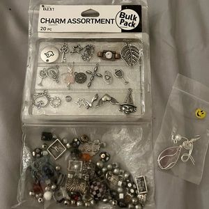 A variety of charms, beads, and pendants for crafting